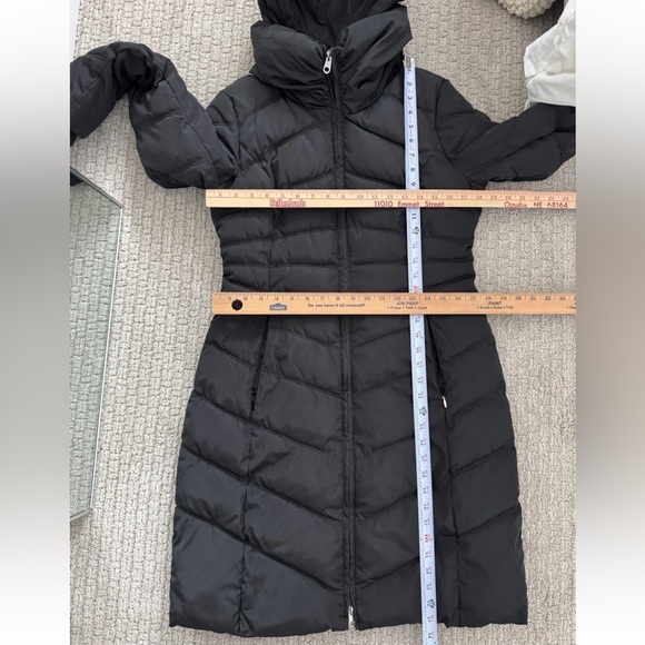 JESSICA SIMPSON Women's XS Hooded Puffer Long Black Zip-Up Jacket Winter Coat - Picture 10 of 14